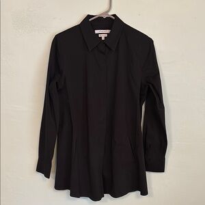 Foxcroft Black Fitted Button Down Shirt